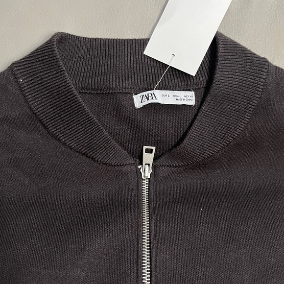 Zara Men's Zip Up Baseball Sweatshirt Jacket - Size L - Picture 7 of 8